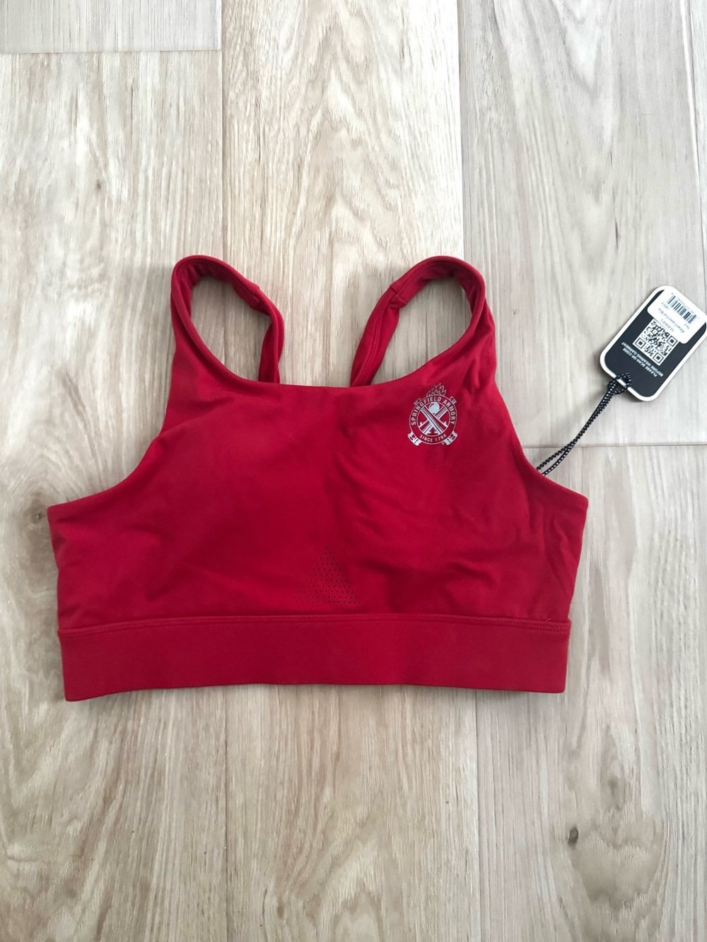 ALEXO Springfield Armory Sports Bra Red Support Large NWT Laser Cut Military